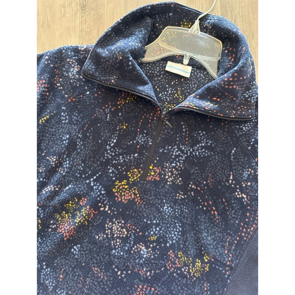Columbia Arctic Air Womens M Printed Half Zip Fleece Jacket Light, Navy